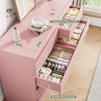 Jocoevol Pink 8 Drawer Dresser for Bedroom (15.3" D x 55.2" W x 32.3" H) - Image 4