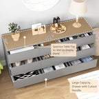 Vibe & Dine Grey Dresser 9 Drawer, 59.1" Long Dresser for Bedroom Free Handle, Modern Wooden Chest of Drawers with Wide Storage for Living Room - Image 5