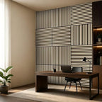 Art3d 6-Pack Acoustic Wood Slat Panel & Ceiling Tile, 2 x 2 ft, Ashtree - Image 3