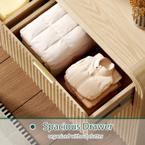 Ieejdn 47" Modern Chest of Drawer, 6 Deep Drawers,Clothes Organizer,Large Storage Cabinet for Living Room, Bedroom,Dresser TV Stand, Wood Drawer Organizer for Living Room, Hallway, Wood - Image 6