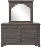 Pemberly Row King Panel Bed, Driftwood Gray Wood Frame, Upholstered Button - Image 9