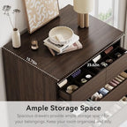 Brown Tall 7 Drawer Dresser for Bedroom, Modern Wood Closet Dressers & Chests of Drawers with Jewelry Storage, 23.6" L*15.8" W*47.5" H in Large Vertical Dresser for Bedroom, Living Room, Nursery - Image 4