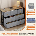 Sweetcrispy 7 Drawer Dresser for Bedroom Storage with Fabric Bins, Blue - Image 5