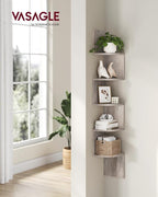 VASAGLE Corner Shelf Wall Mount, 5-Tier Floating Corner Bookshelf - Image 2