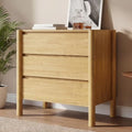HOUROM Oak 3 Drawer Dresser for Bedroom, Mid Century Modern Chest by HOUROMDresserforBedroom