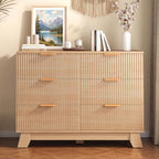 DUMOS Fluted Dresser for Bedroom, Wide Modern Storage Organizer, 6 Drawers by DumosLifestyle