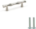 2PCS Bamboo Cabinet Handles, Zinc Alloy Silver Drawer Pull, 2.5 Inch Hole - Image 2