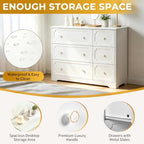 Karl home 6 Drawers White Dresser, Tall Wood Chest for Bedroom - Image 4