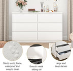 Spaco White 6 Drawer Dresser for Bedroom,48'' Modern Dresser with Deep Drawer,Wide Storage Chest of Drawers,Bedroom Storage Organizer Furniture,TV Stand for Living Room - Image 4