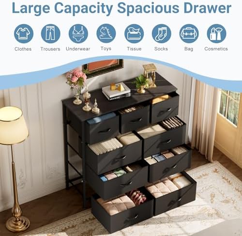 DUMOS Dresser for Bedroom, Storage Organizer with 9 Drawers - Image 5
