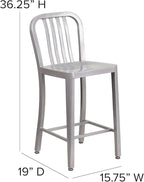 Flash Furniture 24" Commercial Grade Metal Counter Height Stool - Image 3