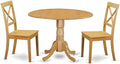 East West Furniture DLBO3-OAK-W 3 Piece Dining Set Contains a Round Dining Room by EastWestFurniture