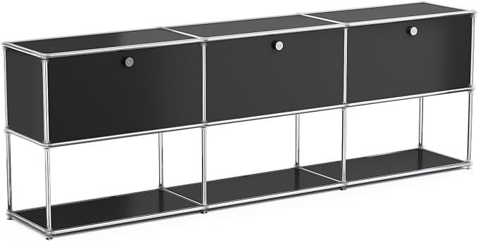 Modern Storage Cabinet Black G Versatile Free-Standing Organizer - Image 5