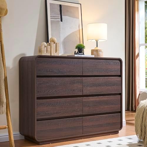 Standifurno Modern 8 Drawer Dresser, 47- Inch Wood Chest of Drawers with Large Storage, Walnut Dresser Closet for Bedroom, Living Room, Nursery. by StandifurnoFurniture