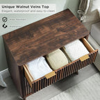 T4TREAM 32" Fluted 3 Drawer Dresser for Bedroom, Dark Walnut - Image 4