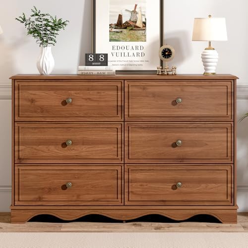 Chrangmay Modern Chest of Drawers with 6 Drawers,Deep Drawers,Clothes Organizer,Large Storage Cabinet for Living Room, Bedroom,Hallway,with Anti-Tipping Device, Mocha - Image 2