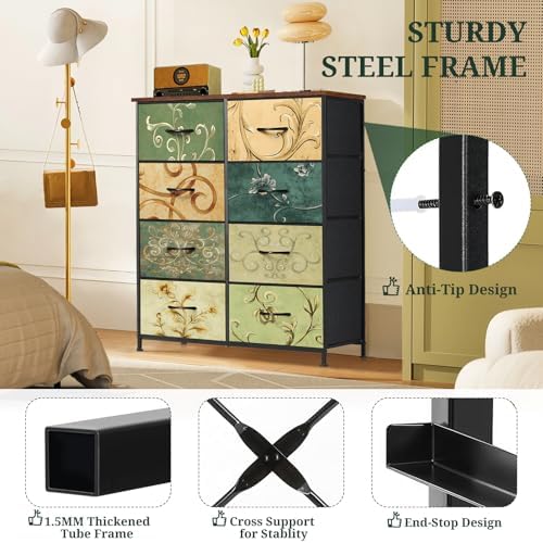 8-Drawer Dresser for Bedroom, Anti-Tip Tall Storage Organizer - Image 4