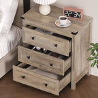 BORNOON 3-Drawer Dresser, Small Wooden Chest of Drawers with Metal Knobs, Water-Resistant Top, Storage Organizer with Anti-Tip Kit for Bedroom, Nursery, Living Room - Image 4