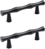 2PCS Bamboo Zinc Alloy Cabinet Handles, 2.5 Inch Hole Distance by Tighall