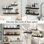 48" Black Floating Shelves 12inch Deep Wall Shelf, Set of 1 - Image 7