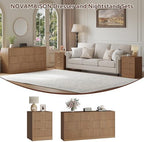 9 Drawer Dresser & 3-Drawer Nightstand Set 3-Piece, Natural Wood丨63 Long Dresser Set Night Stand Set of 2 with Metal Handle, Modern Wood Chest of Drawers Storage Dressers Set for Bedroom - Image 3