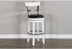 Pemberly Row Set of 3 White/Brown Wood Bar Unit and 2 Swivel Barstool - Image 5