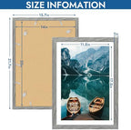 Hongkee 14x20 Frame Set of 4, 14 x 20 Grey Wood Style(Mat 12x18) - Image 3