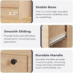 Furnify 9 Drawer Dresser, 59" Wide Dresser for Bedroom, Modern Large Chest of Drawers, TV Stand for 65 inch, Storage Organizer with Metal Handles for Bedroom, Living Room, Hallway, Natural - Image 6