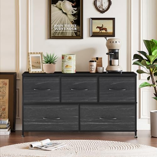 5-Drawer Dresser for Bedroom, Anti-Tip Wide Storage Organizer Fabric - Image 2