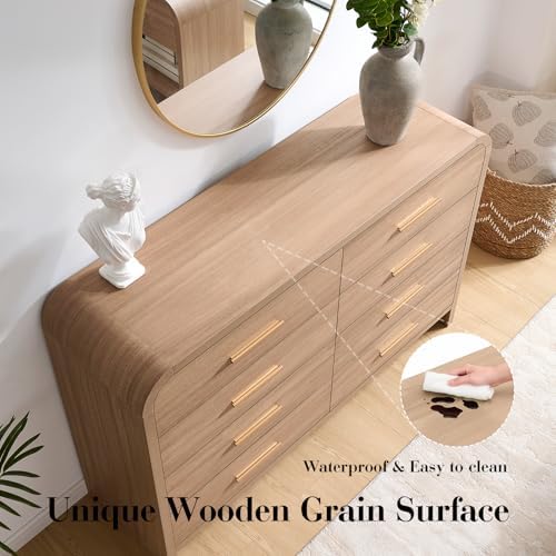 Curved Drawer Dresser for Bedroom with 8 Drawers, 54'' Wide Chest of Drawer - Image 6