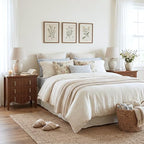 FUSUNBAO Fluted Nightstand with Charging Station & 3 Drawers,Dresser Walnut - Image 3