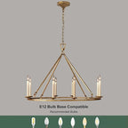 LOVEDIMA Gold Wagon Wheel Chandelier Rustic 35.4'' Candle-Shaped Metal - Image 4