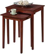 Pemberly Row Modern Nesting End Tables, Mahogany Wood Finish, MDF and Birch - Image 3