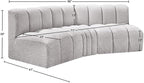 Meridian Furniture 102Grey-S3B Arc Collection Modern | Contemporary Modular Sofa - Image 3