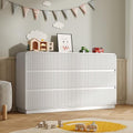 BORNOON Dresser for Bedroom with 9 Drawers, Fluted Chest of Drawers with Round Curved Corner, Hidden Handles, Modern Wood Storage Organizer for Bedroom, Nursery, Living Room by BORNOON
