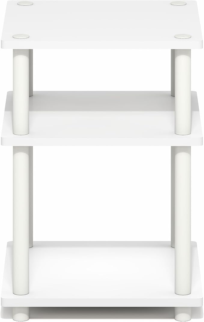 Furinno Turn-N-Tube Side Table, 3-Tier Square Modern End Table, Toolless Open - Image 7