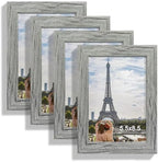 Hongkee 5.5 x 8.5 Diploma Frame Set of 4, Made of Real Glass and Grey Frame, 5.5 by 8.5 Photo for Wall or Tabletop by Hongkee