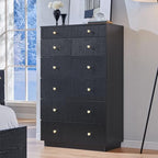 Fluted 7 Drawers Dresser for Bedroom, 48" Tall Modern Dressers & Chest of Drawers with Metal Handle, Wood Closet Clothes Storage Organizer,Storage Dressers Organizer for Hally/Living Room, Natural - Image 5
