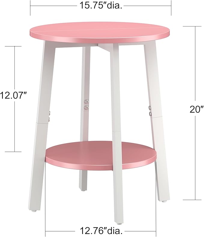 sthmec Side Table, Small Round End Table - Image 3