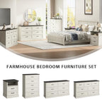 Farmhouse 6 Drawer Dresser for Bedroom, 55" White Dresser with TV Stand - Image 4