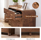 Curved Drawer Dresser for Bedroom with 9 Drawers, 63'' Wide Chest of Drawer - Image 5
