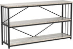 LVB Farmhouse Industrial Console Table, Wood Metal Foyer Entryway Sofa Tables - Image 4
