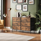 WLIVE Dresser for Bedroom with 6 Fabric Drawers, Rustic Brown - Image 4