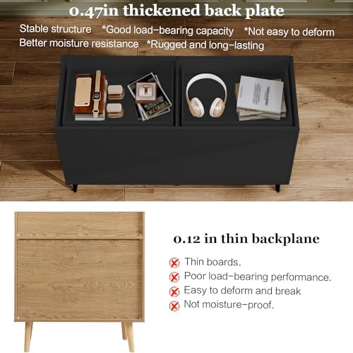Chrangmay Modern Chest of Drawers with 6 Drawers,Deep Drawers,Clothes Organizer,Large Storage Cabinet for Living Room, Bedroom,Hallway,with Anti-Tipping Device,Dark - Image 4