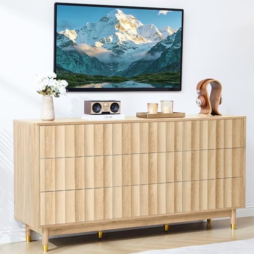 Bifins 60" Wide Fluted Dresser for Bedroom with 9 Drawers - Image 4