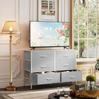 WLIVE Dresser for Bedroom with 6 Fabric Drawers, Light Grey - Image 2