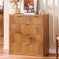 LEYAOYAO Fluted 5 Drawers Dresser for Bedroom, 34" Tall Modern Chest of Drawers with Metal Handle, Curved Profile Design,Brown Wood Drawer Organizer for Bedroom, Living Room, Hallway, Entryway by LEYAOYAO-Findtheshiningpointofyourideallife%EF%BC%81
