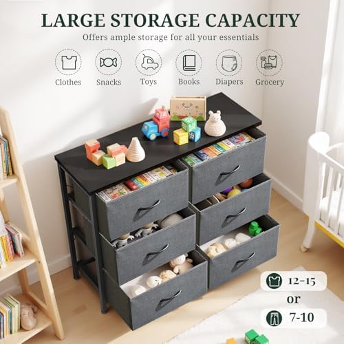 6-Drawer Dresser for Bedroom, Anti-Tip Wide Storage Organizer - Image 5