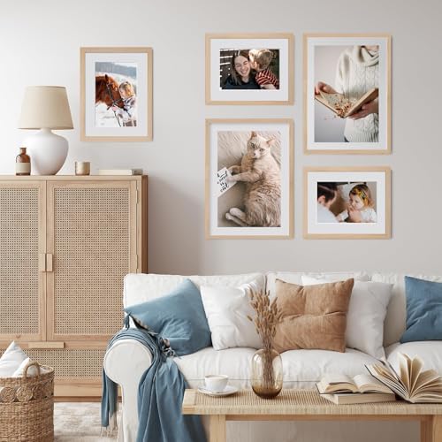 puthiac 8x10 Solid Oak Wood Picture Frames, Natural Oak, 3 Pack - Image 6