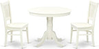 East West Furniture ANVA3-LWH-W 3 Piece Dining Room Furniture Set Contains a by EastWestFurniture
